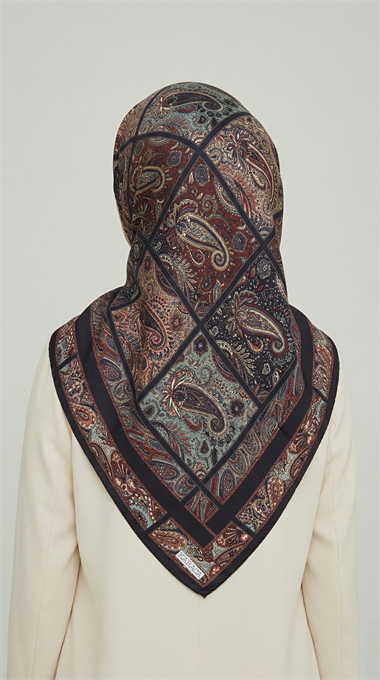 MAVERA RAYON EŞARP - SİYAH / BORDO 