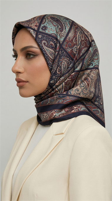 MAVERA RAYON EŞARP - SİYAH / BORDO 