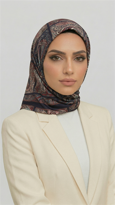 MAVERA RAYON EŞARP - SİYAH / BORDO 