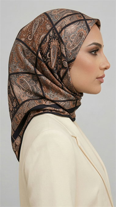 MAVERA RAYON EŞARP - SİYAH / KAHVERENGİ