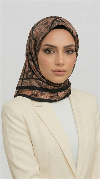MAVERA RAYON EŞARP - SİYAH / KAHVERENGİ