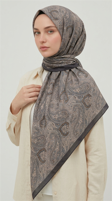 MELORA 120*120 CM COTTON EŞARP - ANTRASİT GRİ 