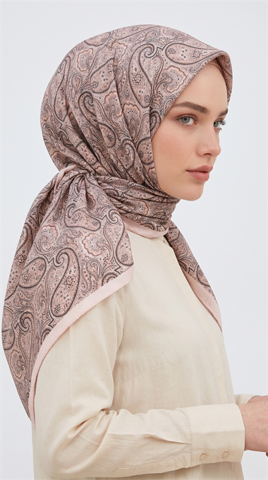 Karaca Eşarp ŞAL EŞARP MELORA 120*120 CM COTTON EŞARP -  KAHVERENGİ / BEJ