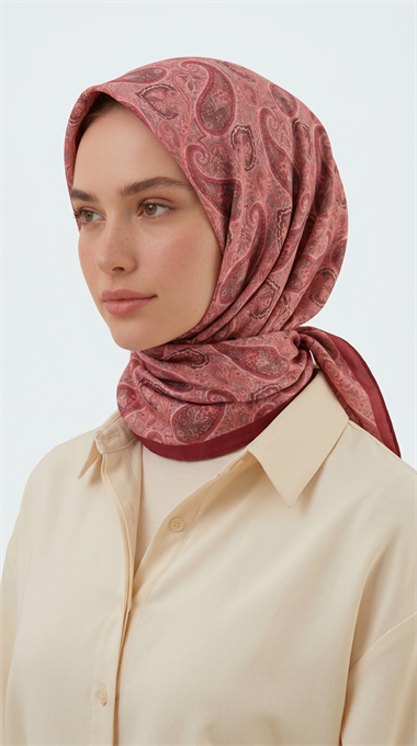MELORA 120*120 CM COTTON EŞARP - KIRMIZI