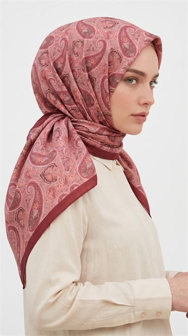 MELORA 120*120 CM COTTON EŞARP - KIRMIZI