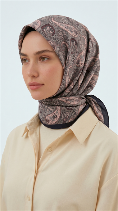 MELORA 120*120 CM COTTON EŞARP - LACİVERT / MOR