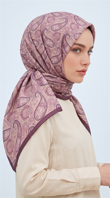 Karaca Eşarp ŞAL EŞARP MELORA 120*120 CM COTTON EŞARP - MOR