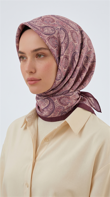 MELORA 120*120 CM COTTON EŞARP - MOR