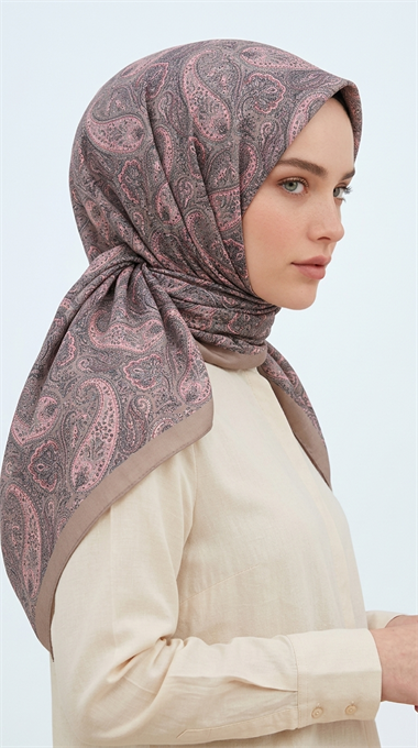MELORA 120*120 CM COTTON EŞARP -  PEMBE