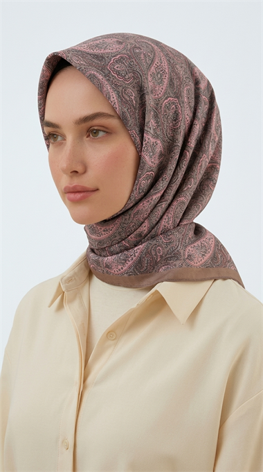 MELORA 120*120 CM COTTON EŞARP -  PEMBE
