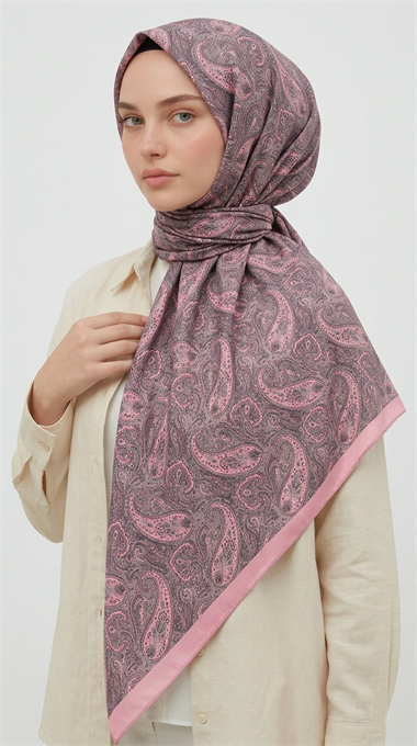 Karaca Eşarp ŞAL EŞARP MELORA 120*120 CM COTTON EŞARP -  PEMBE