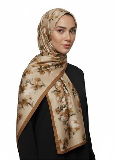 MİRA BLOOM KUMLU ŞAL - AÇIK KAHVE 