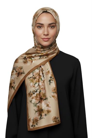 MİRA BLOOM KUMLU ŞAL - AÇIK KAHVE 