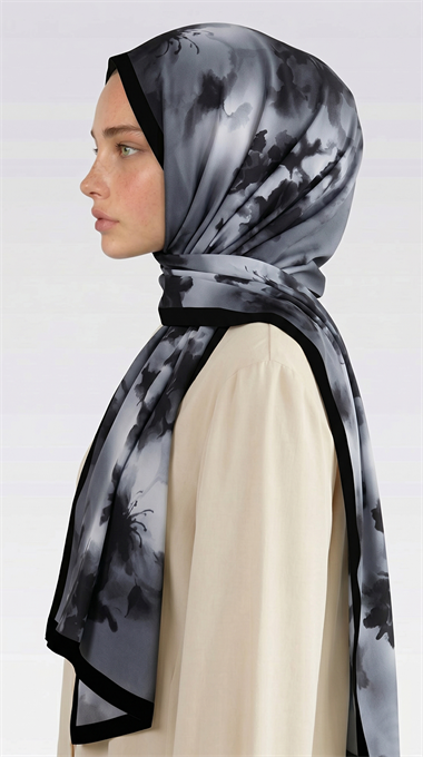 MİRA BLOOM KUMLU ŞAL - SİYAH / GRİ 