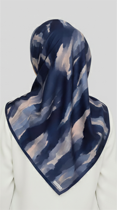 MORYA DESENLİ RAYON EŞARP - LACİVERT