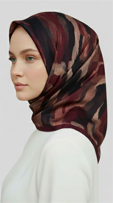 MORYA DESENLİ RAYON EŞARP - MOR BEJ