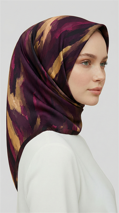 MORYA DESENLİ RAYON EŞARP - MOR