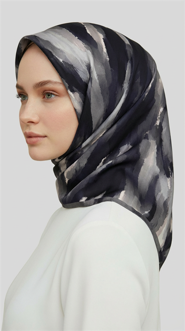 MORYA DESENLİ RAYON EŞARP - SİYAH
