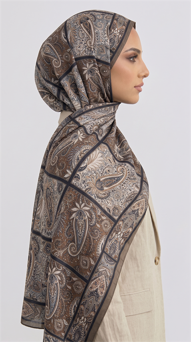 PAİSLEY DESENLİ COTTON ŞAL - EKRU / BEJ