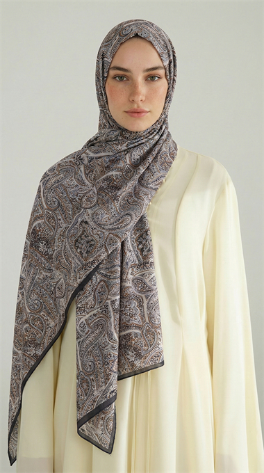 PERA DESENLİ COTTON ŞAL - SİYAH 
