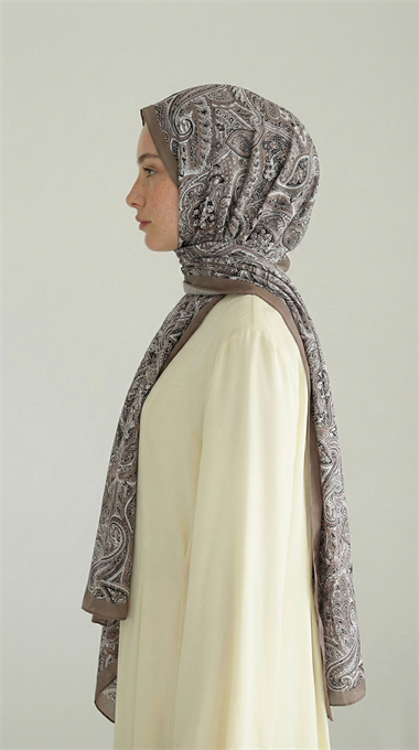 PERA DESENLİ COTTON ŞAL - SİYAH / BEJ