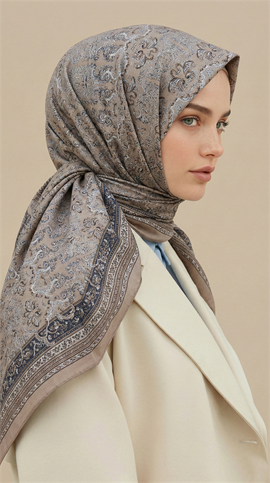 PETRA 120 * 120 CM COTTON ŞAL EŞARP - BEJ