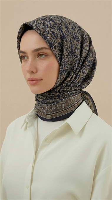 PETRA 120 * 120 CM COTTON ŞAL EŞARP - SİYAH / SARI 