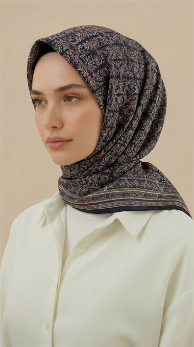 PETRA 120 * 120 CM COTTON ŞAL EŞARP - SİYAH