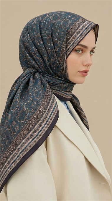 PETRA 120 * 120 CM COTTON ŞAL EŞARP - YEŞİL