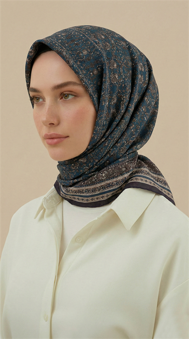 PETRA 120 * 120 CM COTTON ŞAL EŞARP - YEŞİL