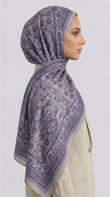 PETRA ETNİK DESEN COTTON ŞAL -  BEJ / LİLA