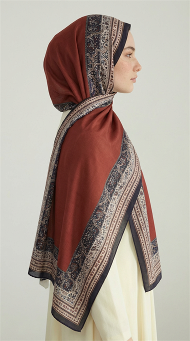 PETRA ETNİK DESEN COTTON ŞAL -   BORDO