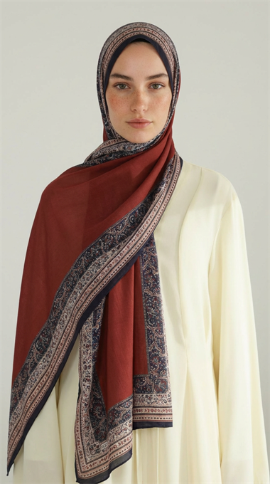 PETRA ETNİK DESEN COTTON ŞAL -   BORDO