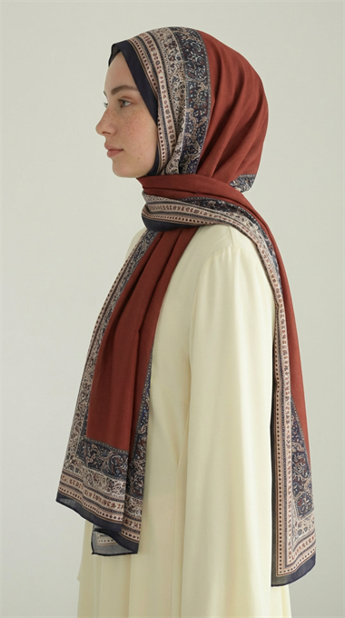 PETRA ETNİK DESEN COTTON ŞAL -   BORDO