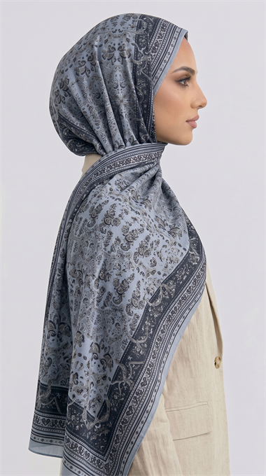 PETRA ETNİK DESEN COTTON ŞAL -  GRİ / ANTRASİT GRİ 