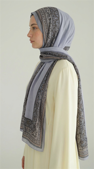 PETRA ETNİK DESEN COTTON ŞAL -   GRİ