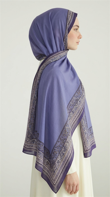 PETRA ETNİK DESEN COTTON ŞAL -  LİLA