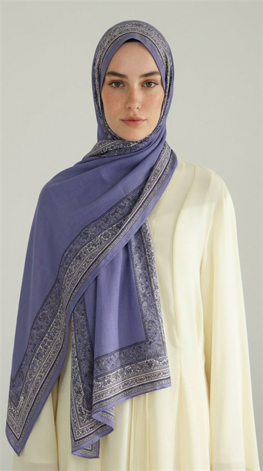 PETRA ETNİK DESEN COTTON ŞAL -  LİLA