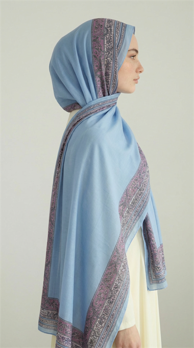 PETRA ETNİK DESEN COTTON ŞAL -   MAVİ
