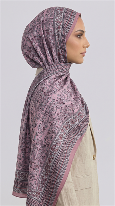 PETRA ETNİK DESEN COTTON ŞAL -  PEMBE / BEYAZ