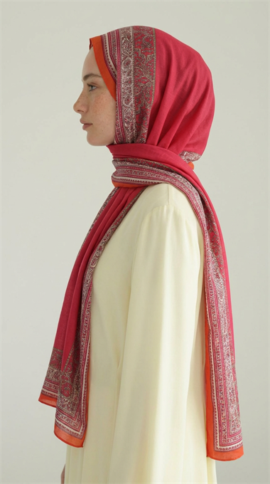 PETRA ETNİK DESEN COTTON ŞAL -  PEMBE