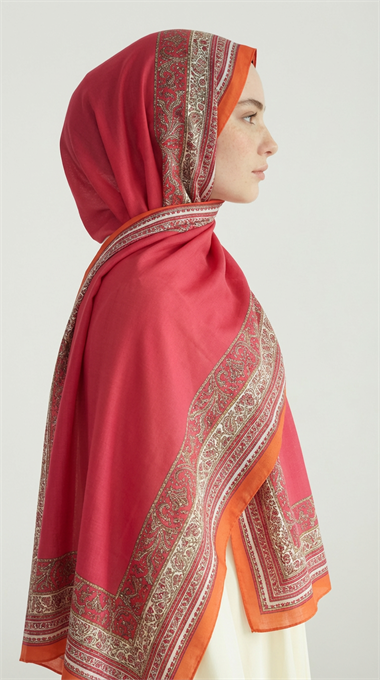 PETRA ETNİK DESEN COTTON ŞAL -  PEMBE