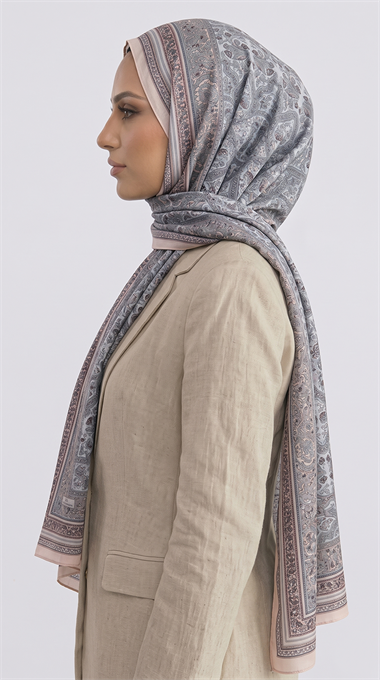 PETRA ETNİK DESEN COTTON ŞAL -  SOMON 