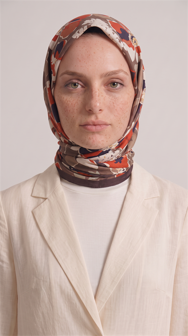 ROSELLE COTTON EŞARP -  KAHVERENGİ 