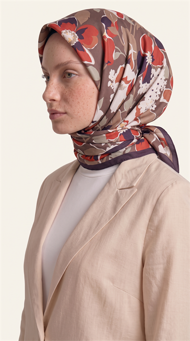 ROSELLE COTTON EŞARP -  KAHVERENGİ 