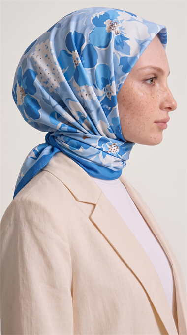 ROSELLE COTTON EŞARP -   MAVİ