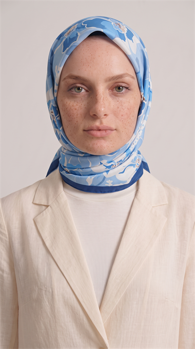 ROSELLE COTTON EŞARP -   MAVİ