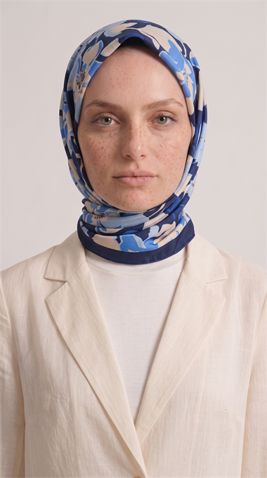 ROSELLE COTTON EŞARP -  SAKS MAVİSİ