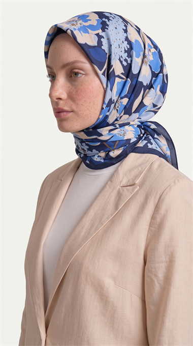 ROSELLE COTTON EŞARP -  SAKS MAVİSİ