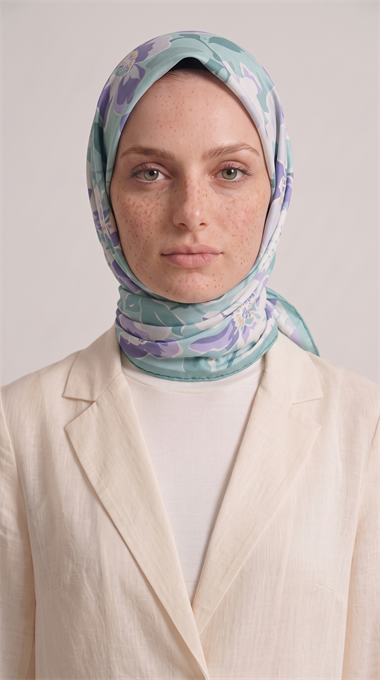 ROSELLE COTTON EŞARP -  SU YEŞİLİ 